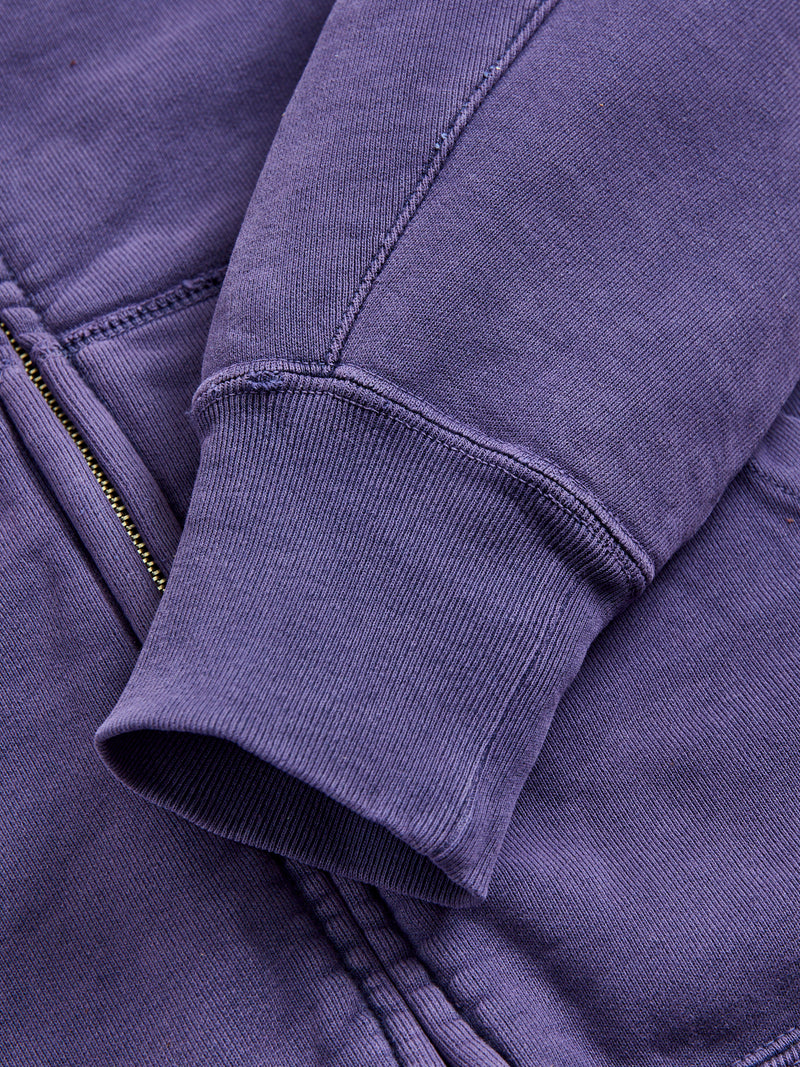 Special Finish Zip Hoodie in Purple Navy