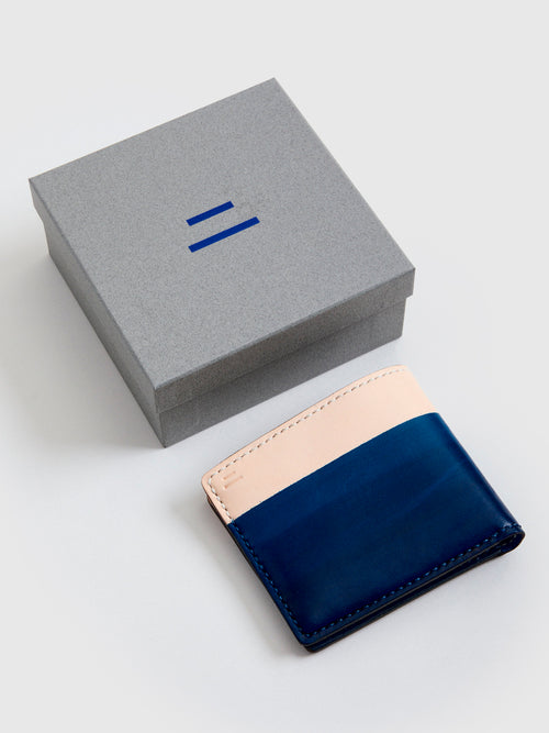 "15th Anniversary" Gradient Dyed Wallet in Indigo Cowhide