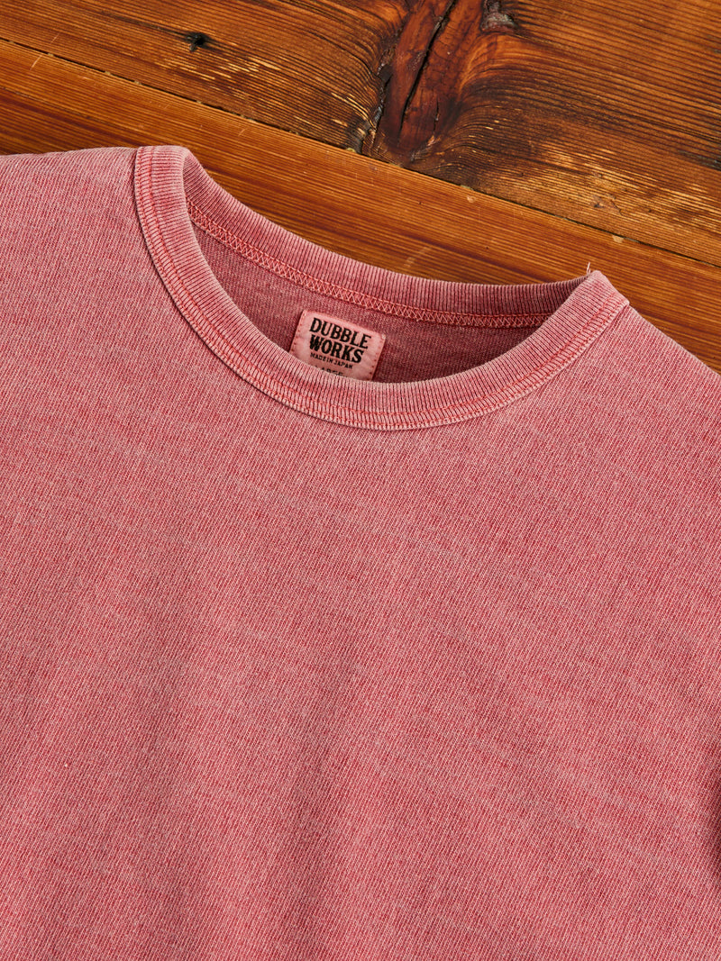 Stand Wheeler Long Sleeve Pigment-Dyed Tee in Red