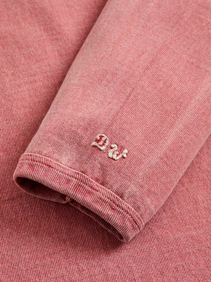 Stand Wheeler Long Sleeve Pigment-Dyed Tee in Red