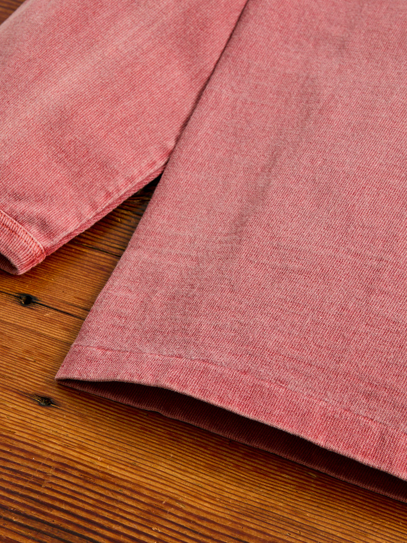 Stand Wheeler Long Sleeve Pigment-Dyed Tee in Red