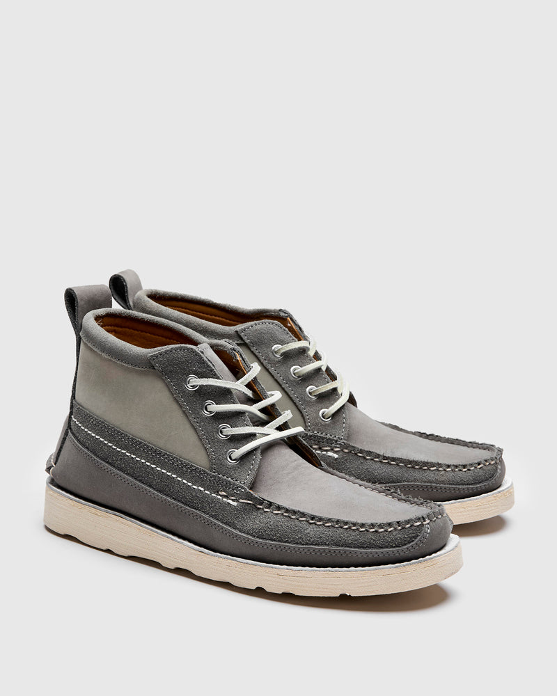 "Backyard BBQ" Scout Boot in Grey Suede Combo