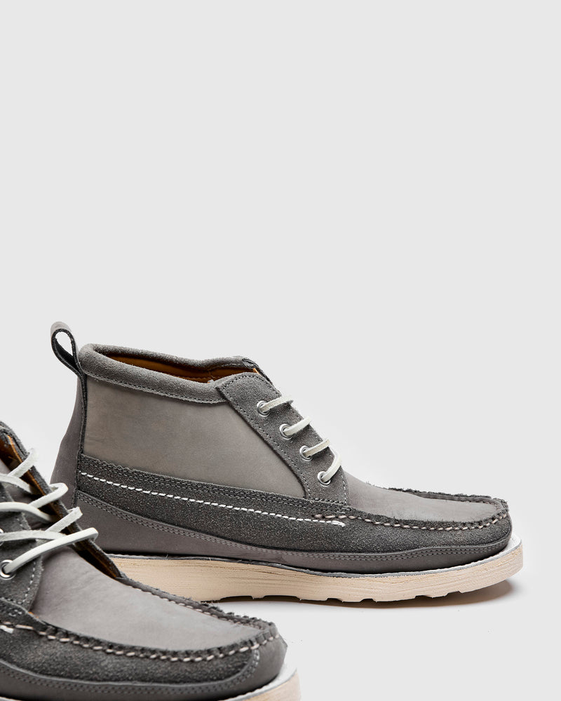 "Backyard BBQ" Scout Boot in Grey Suede Combo