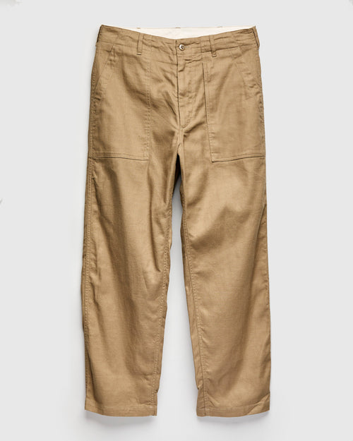 Fatigue Pants in Khaki Cotton Linen Java Cloth