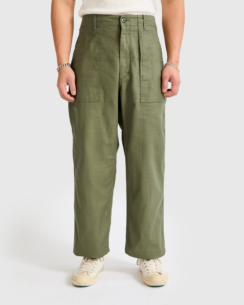 Fatigue Pants in Olive Cotton Linen Java Cloth