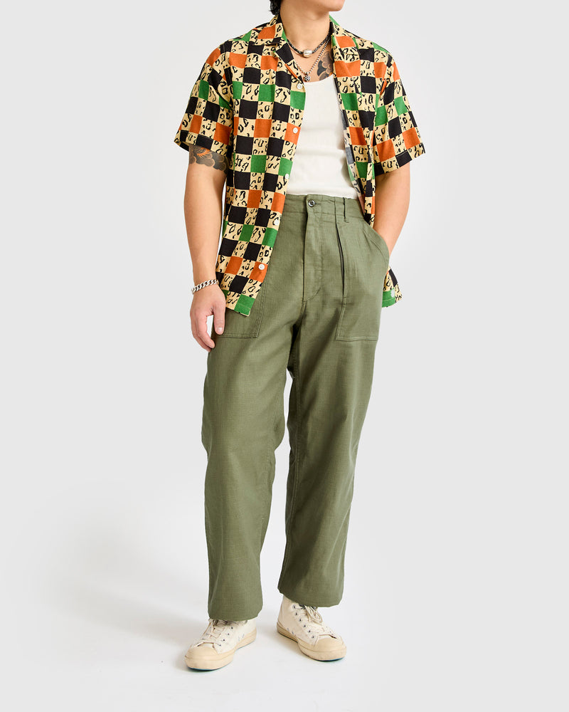 Fatigue Pants in Olive Cotton Linen Java Cloth