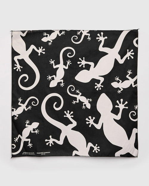 Printed Bandana in Black Gecko