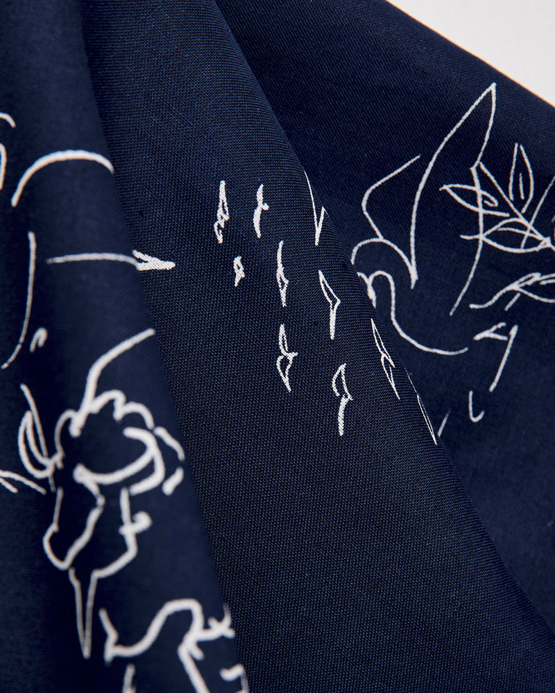 Printed Bandana in Navy Zoo Animals