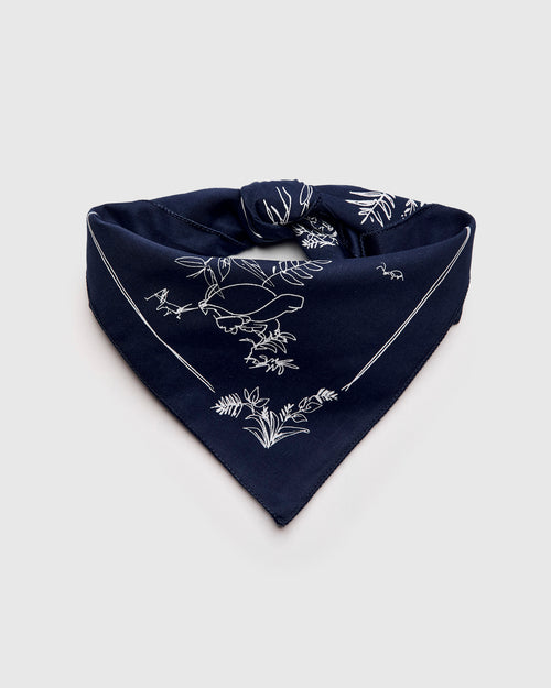 Printed Bandana in Navy Zoo Animals
