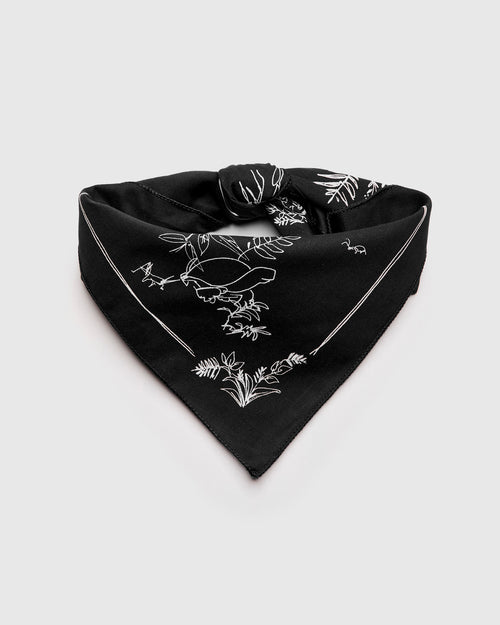 Printed Bandana in Black Zoo Animals