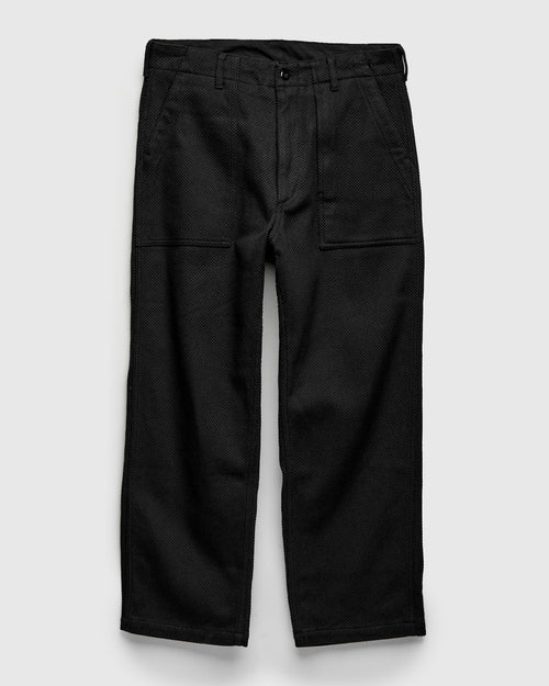 "No-Gi" Fatigue Pants in Black Heavyweight Sashiko