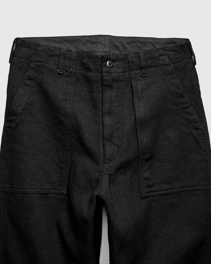 "No-Gi" Fatigue Pants in Black Heavyweight Sashiko