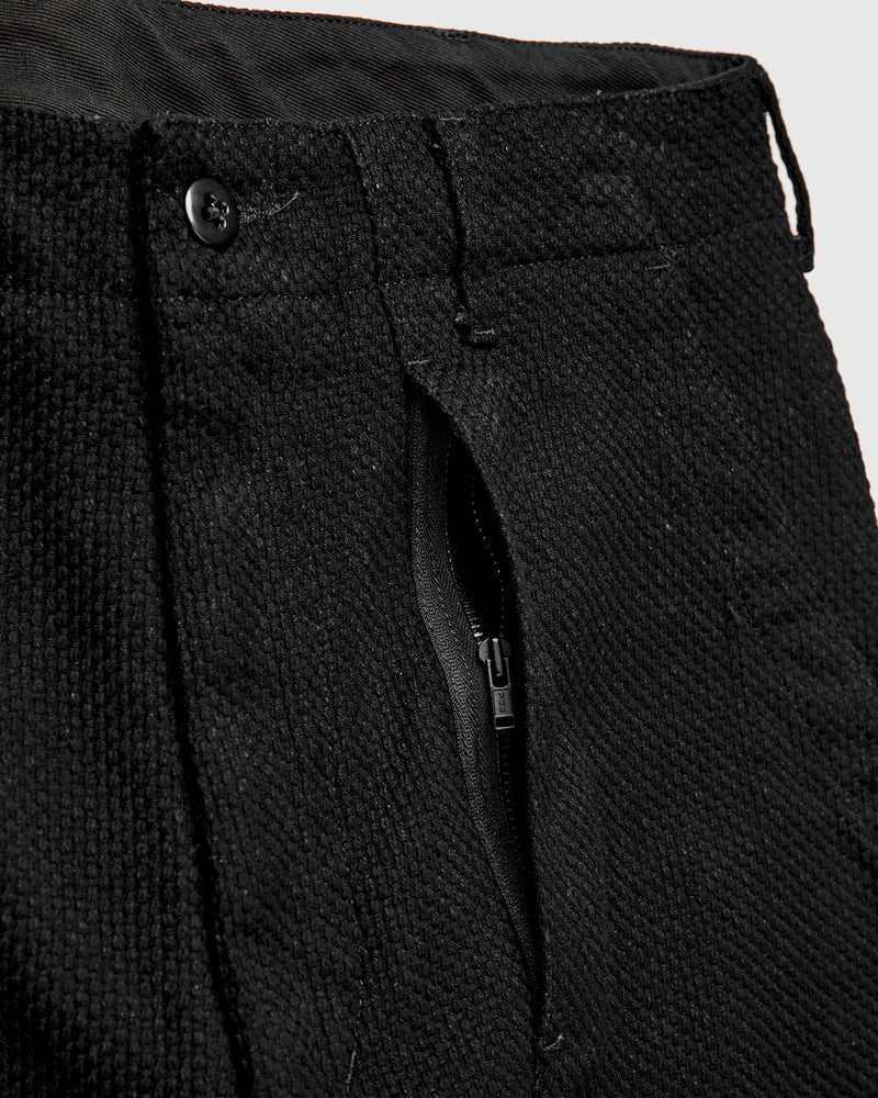 "No-Gi" Fatigue Pants in Black Heavyweight Sashiko