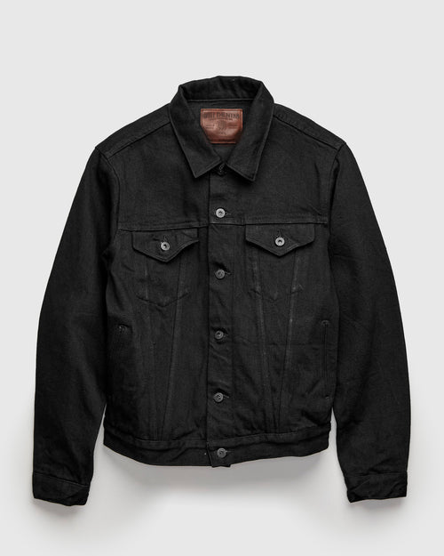 02527P-ZR-BKBK "Secret Denim" 20oz Black Selvedge Denim Jacket