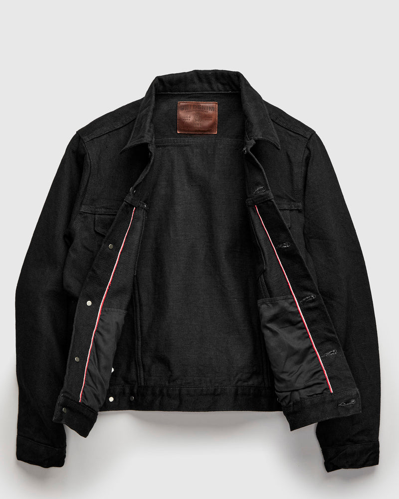 02527P-ZR-BKBK "Secret Denim" 20oz Black Selvedge Denim Jacket
