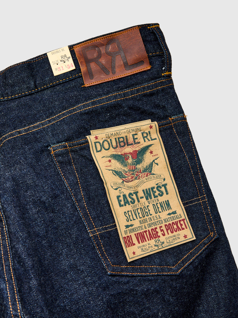 "East-West" 16oz Rinsed Selvedge Denim - Vintage 5-Pocket Full Straight Fit