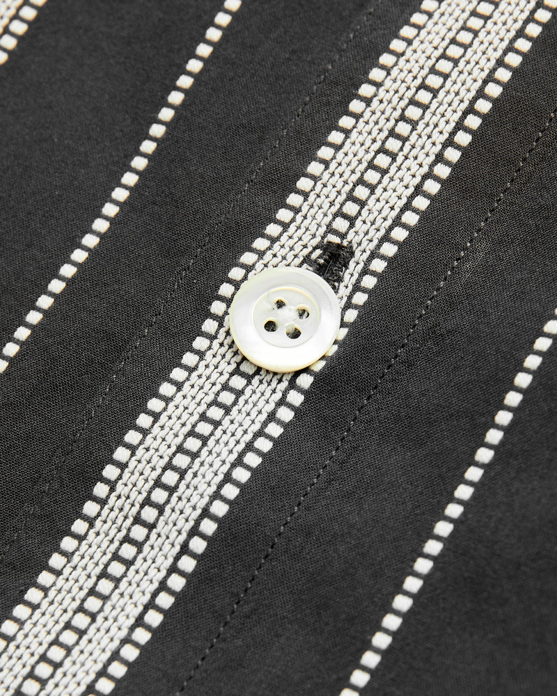 Cabana Shirt in Black Ticking Stripe
