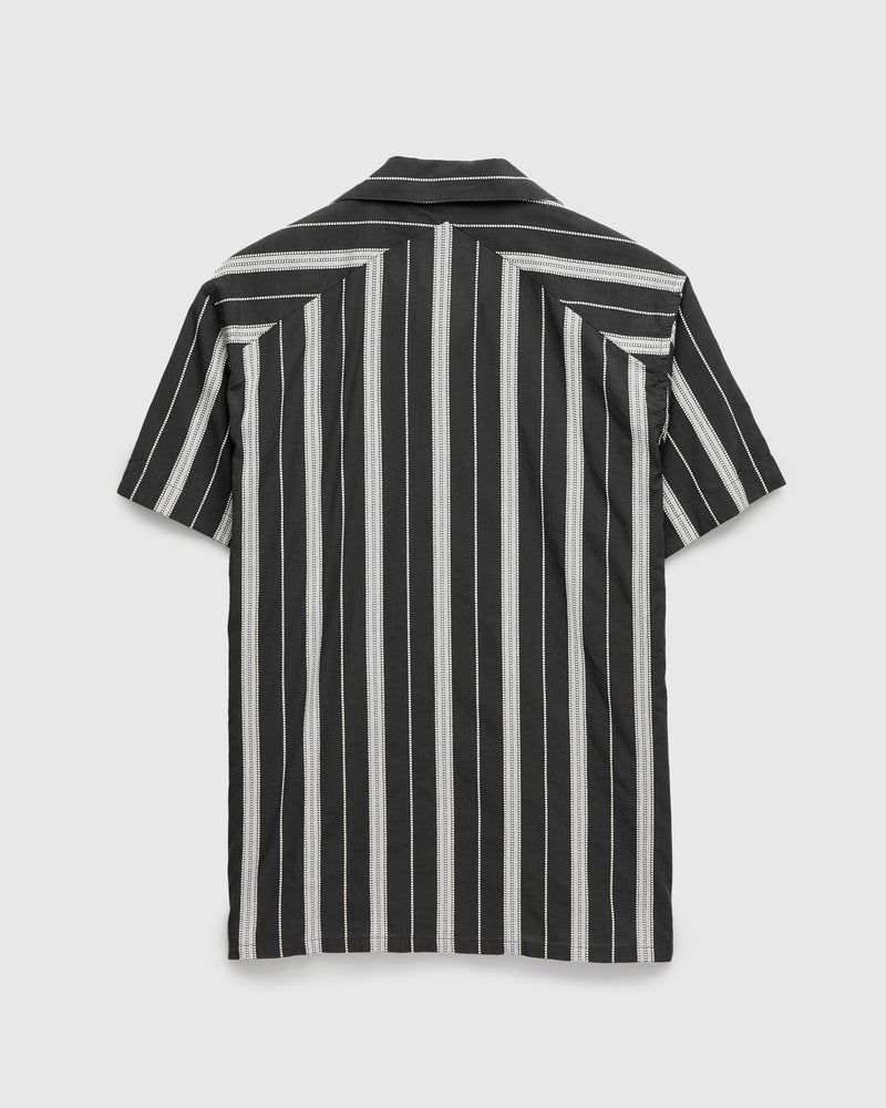 Cabana Shirt in Black Ticking Stripe