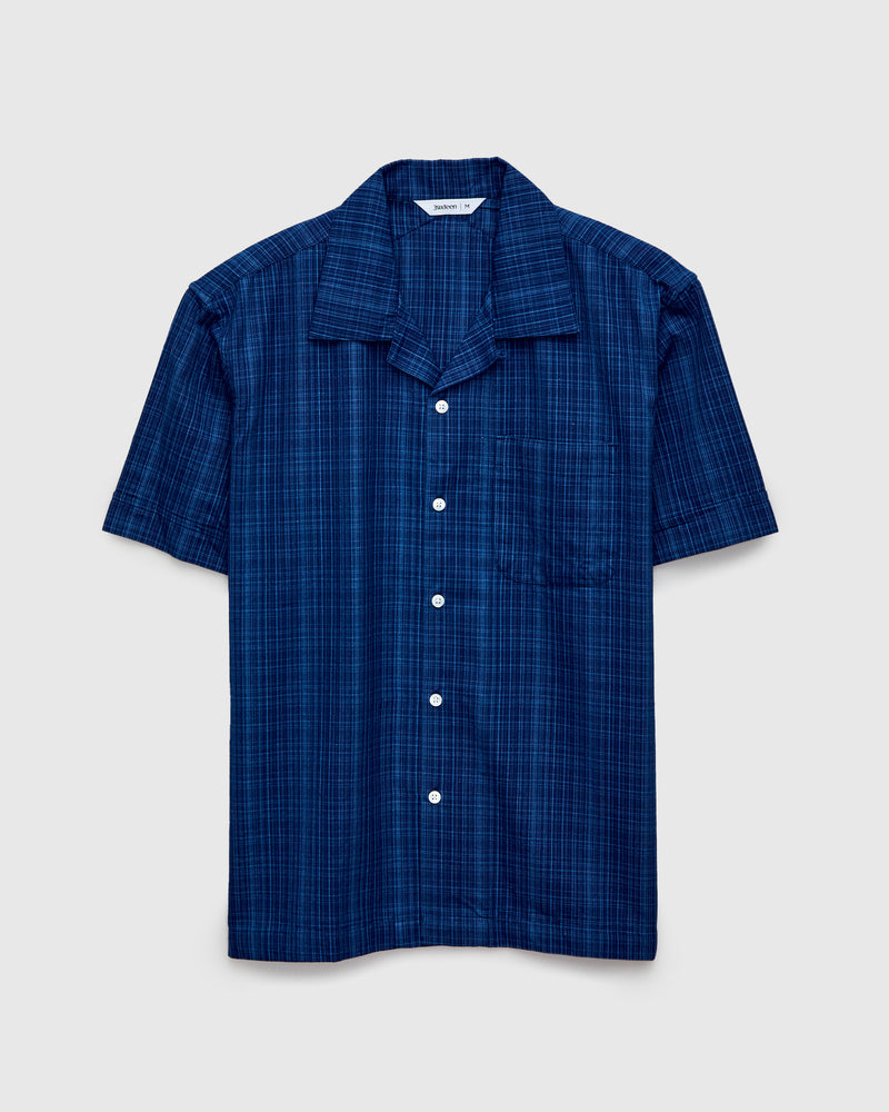 Vacation Shirt in Indigo Microcheck