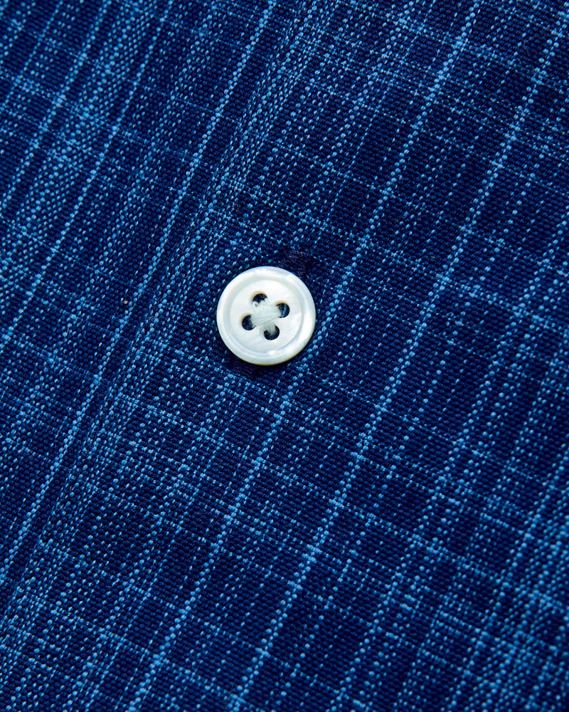 Vacation Shirt in Indigo Microcheck