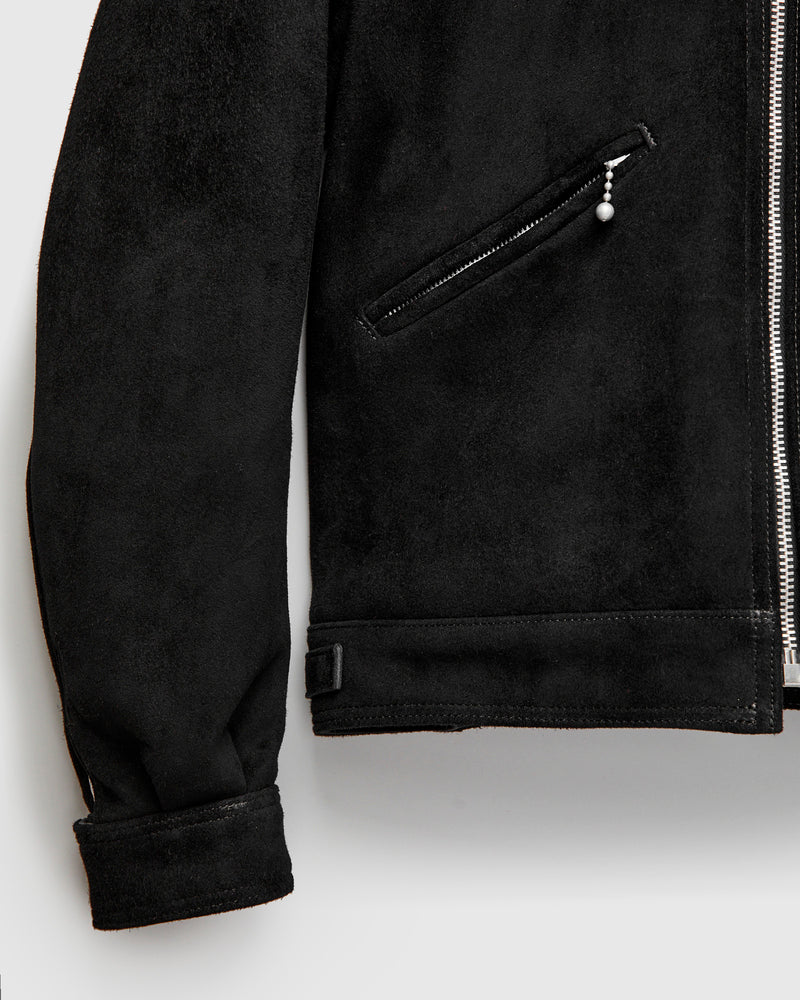 AD-00 Deer Suede Husky Jacket in Black