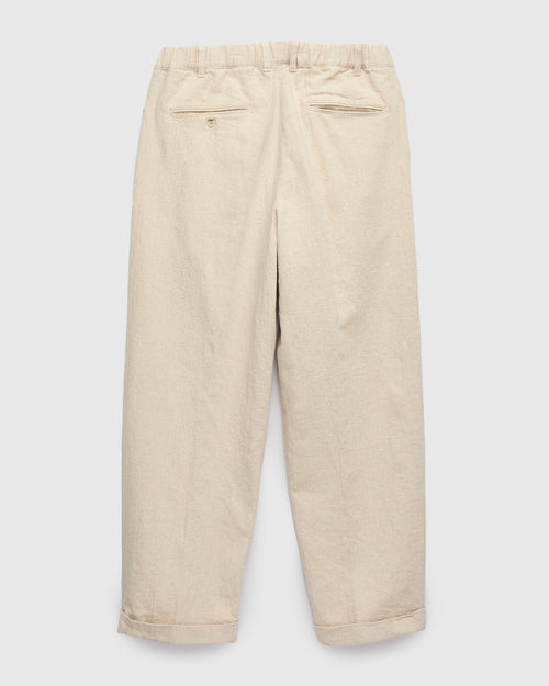 2-Pleat Linen Relax Trousers in Natural