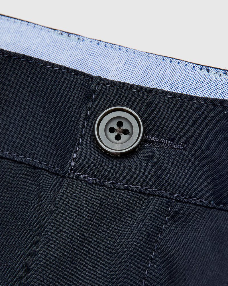 2-Pleat Tropical Wool Trousers in Dark Navy