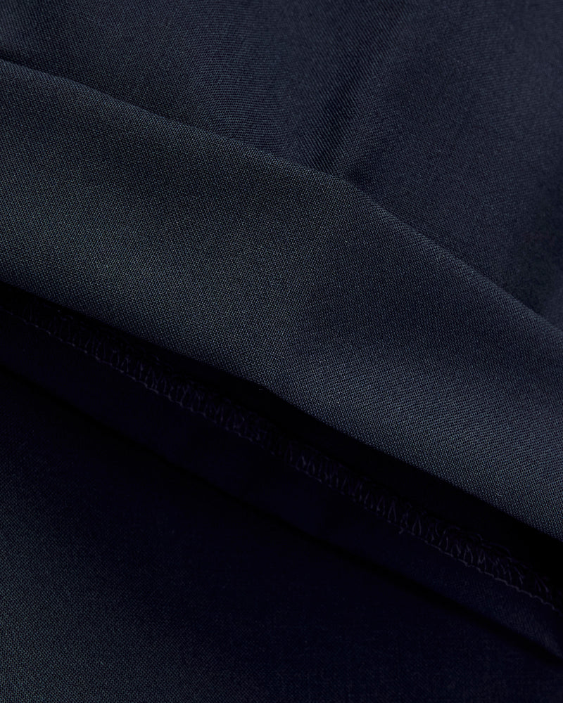 2-Pleat Tropical Wool Trousers in Dark Navy