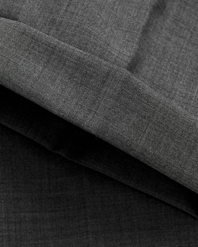 2-Pleat Tropical Wool Trousers in Grey