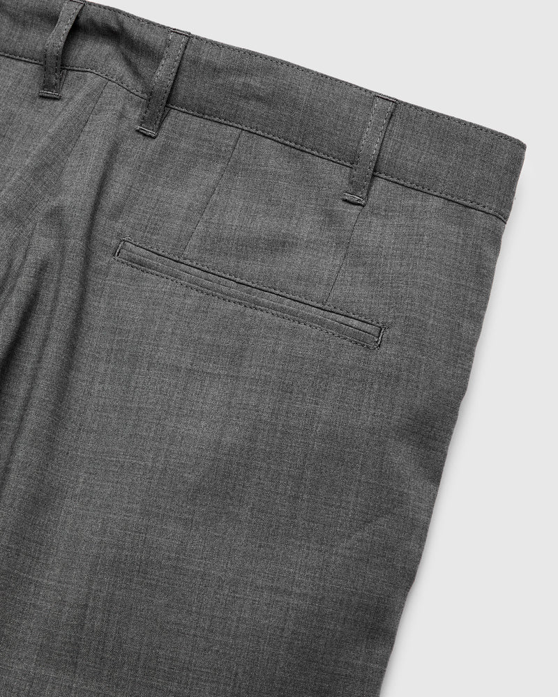 2-Pleat Tropical Wool Trousers in Grey
