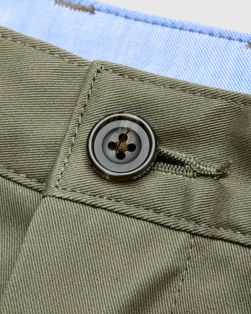 2-Pleat Twill Trousers in Olive