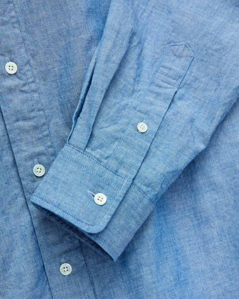 Chambray Button-Down Shirt in Blue