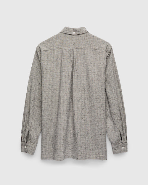 Nep Check Linen Button-Down Shirt in Beige