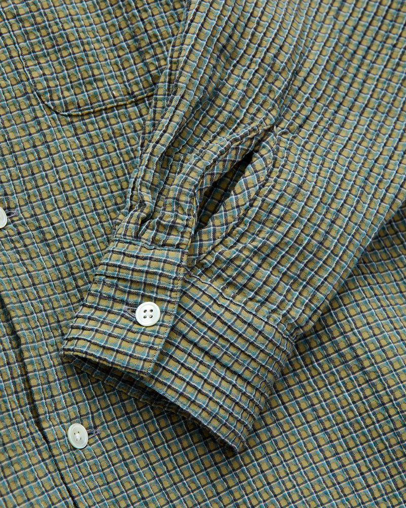 Plaid Button-Down Shirt in Olive