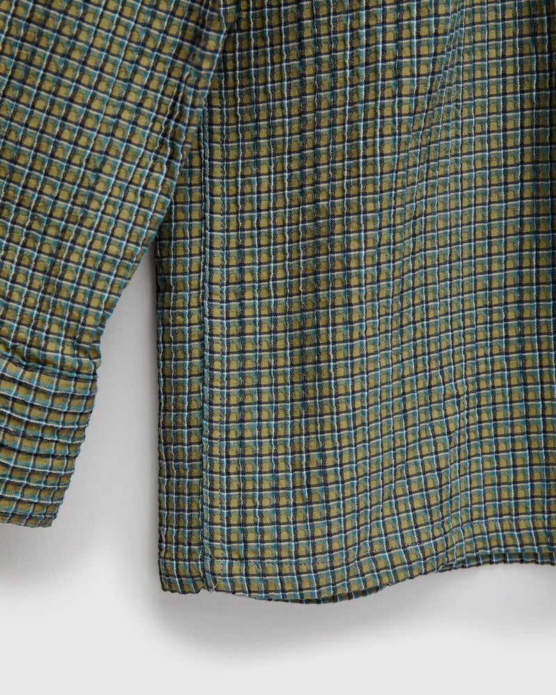 Plaid Button-Down Shirt in Olive