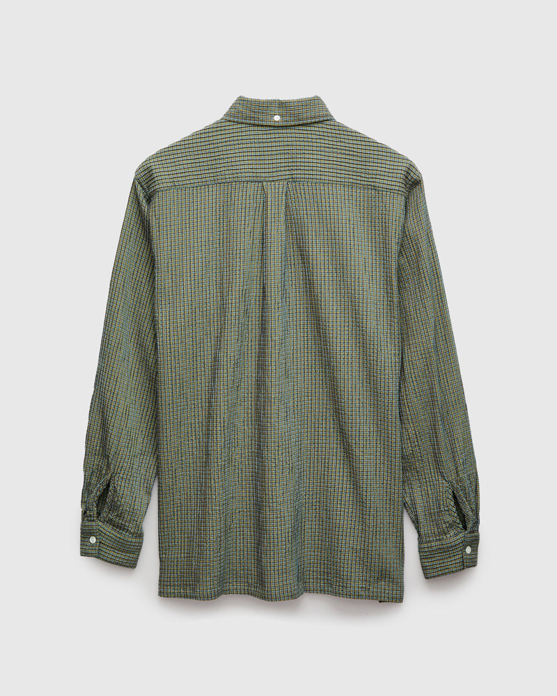 Plaid Button-Down Shirt in Olive