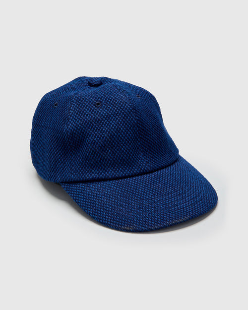 Light Sashiko Baseball Cap in Pure Indigo