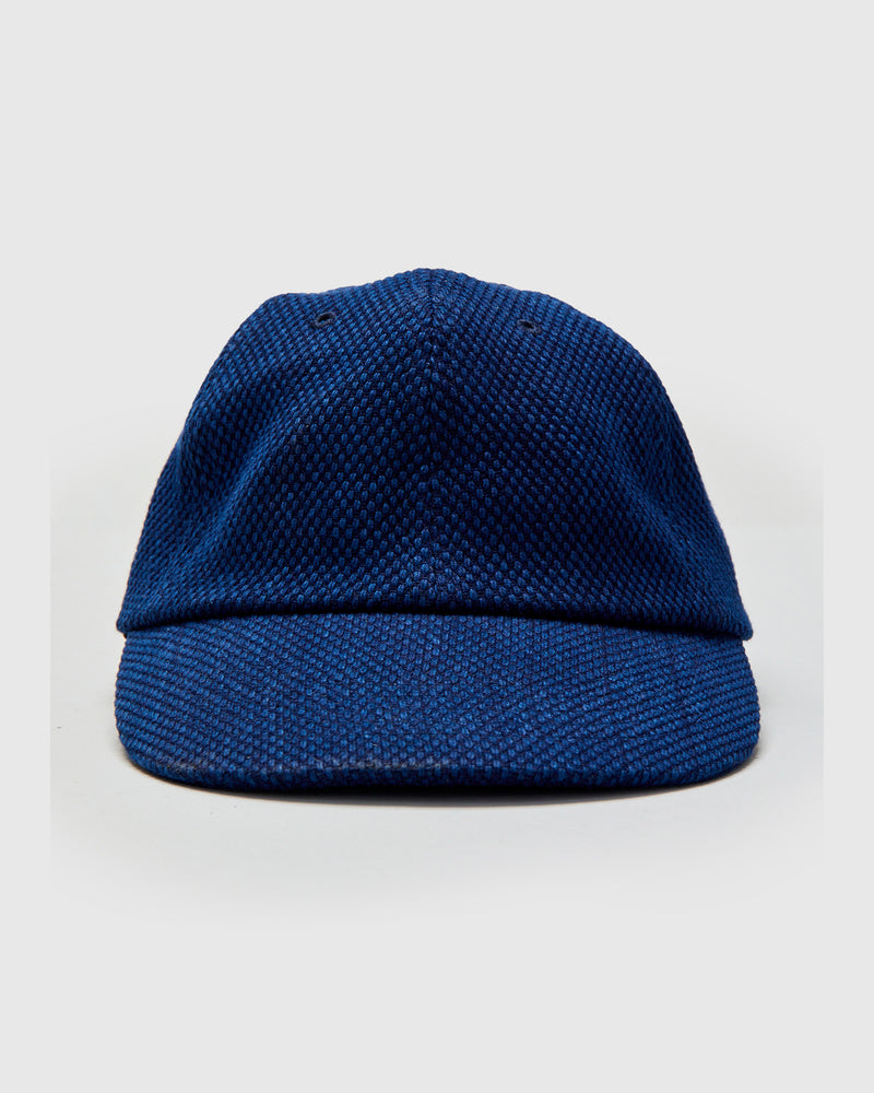 Light Sashiko Baseball Cap in Pure Indigo