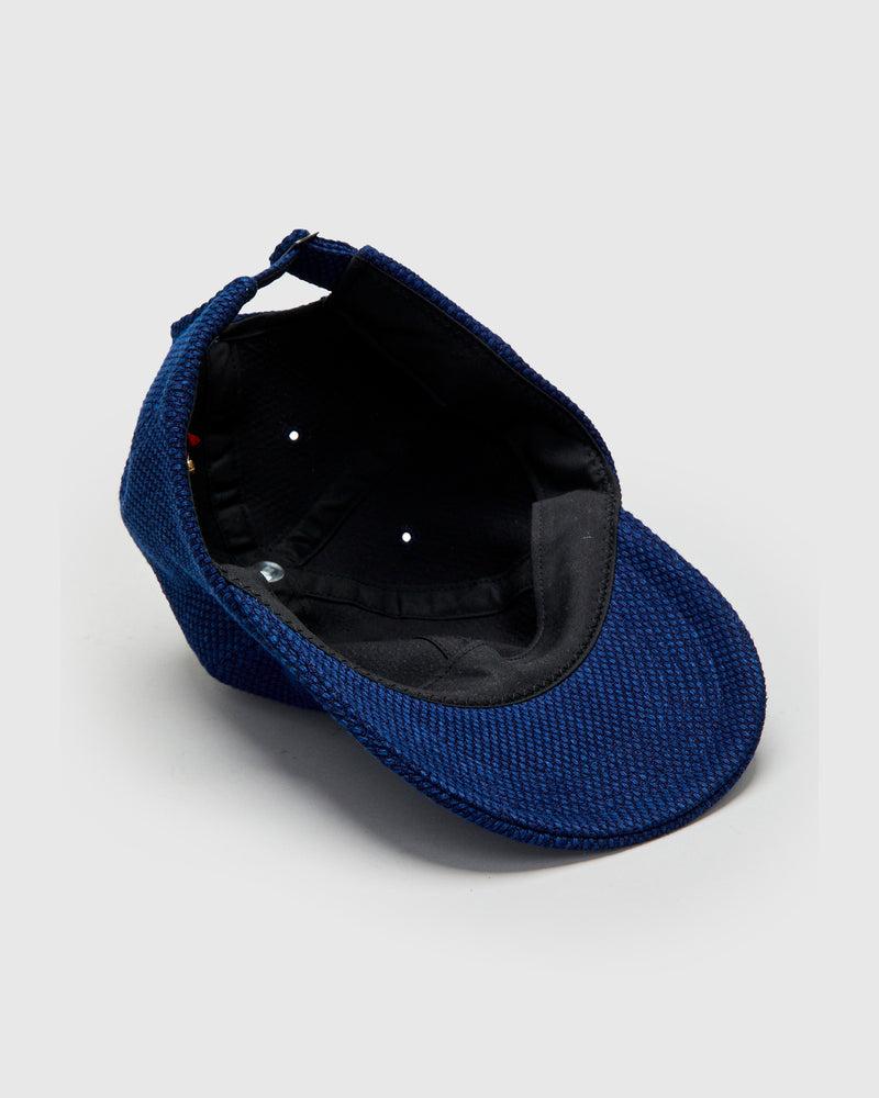 Light Sashiko Baseball Cap in Pure Indigo