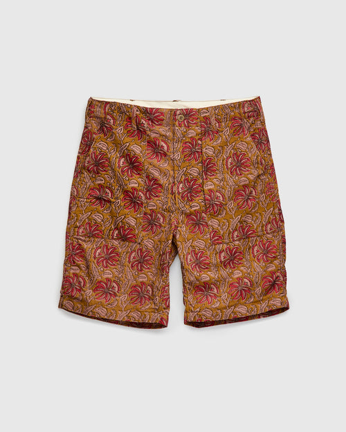 Fatigue Shorts in Khaki Floral Corduroy