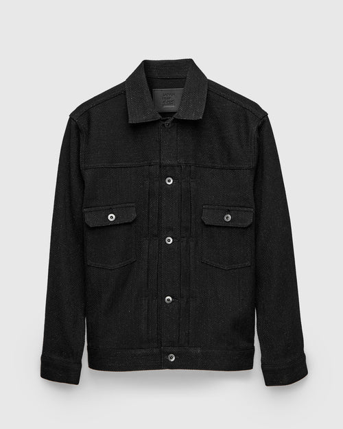 11oz Sashiko Type 2 Jacket in Black