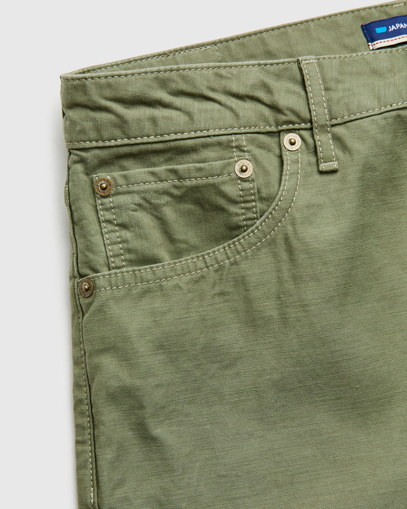 JBPT1310 Olive Satin Five Pocket Pant - Straight Tapered Fit