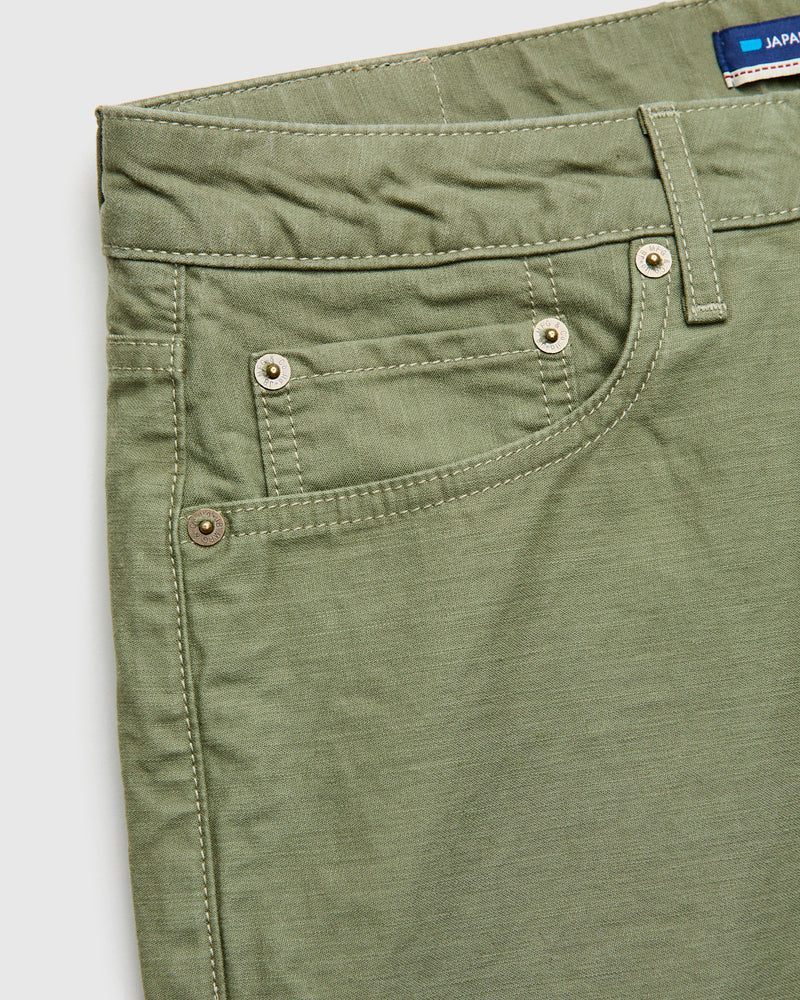 JBPT1410 Olive Satin Five Pocket Pant - Classic Straight Fit