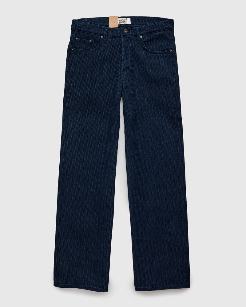 "Indigo Sashiko" 12.5oz Jacquard Denim - Strong Guy Fit