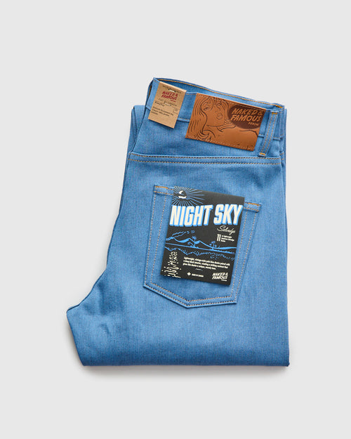 "Night Sky" 11oz Pale Indigo Selvedge Denim - Easy Guy Fit