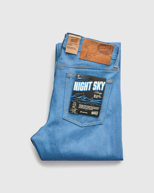 "Night Sky" 11oz Pale Indigo Selvedge Denim - Weird Guy Fit