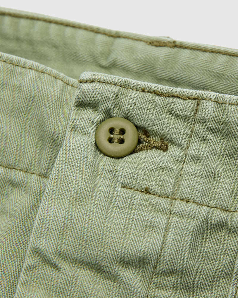 Herringbone Summer Fatigue Shorts in Green