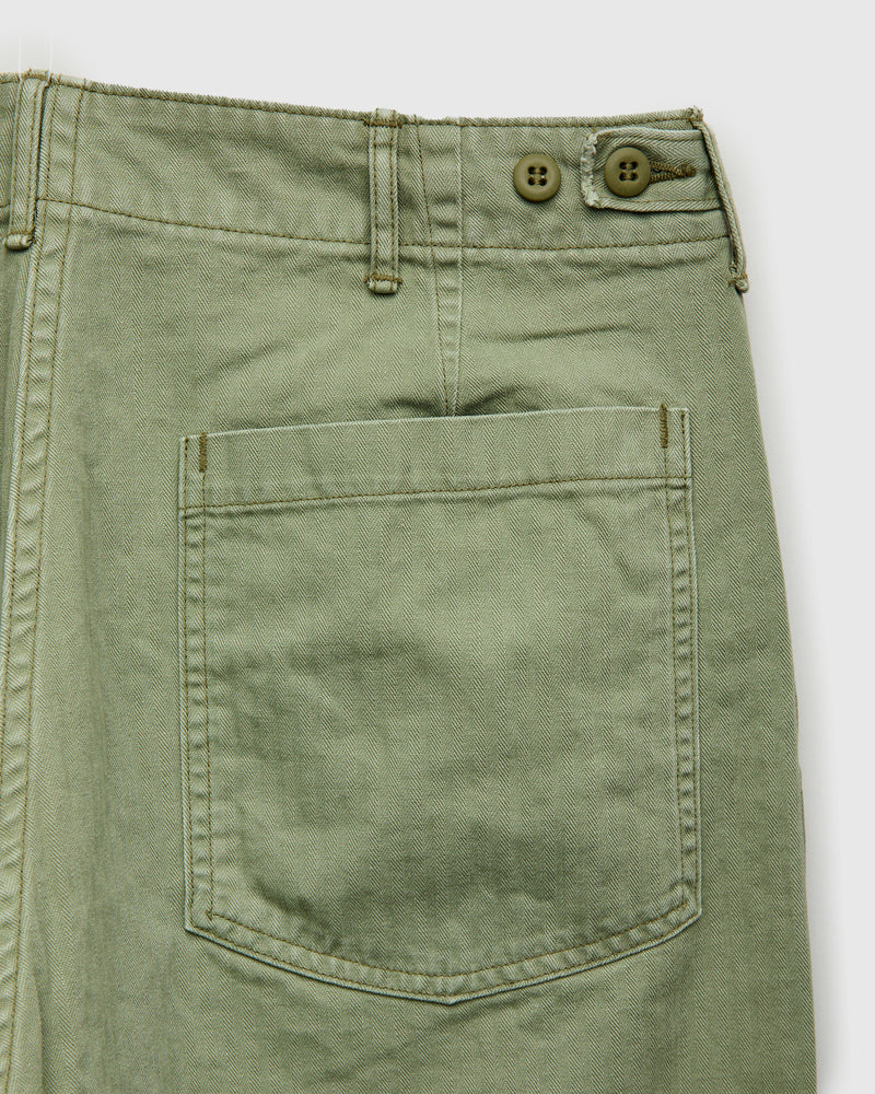 Herringbone Summer Fatigue Shorts in Green