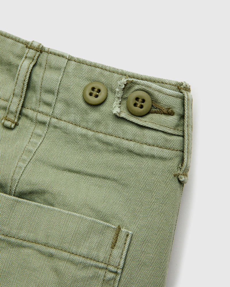 Herringbone Summer Fatigue Shorts in Green