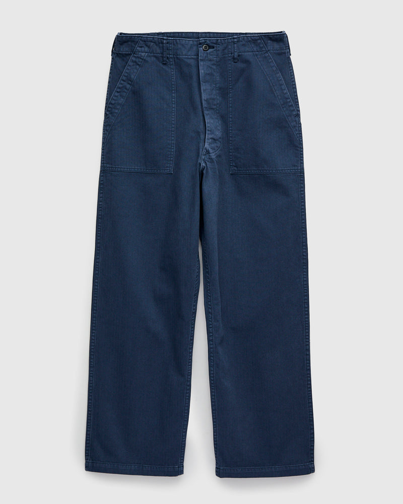 Herringbone Summer Fatigue Pants in Navy
